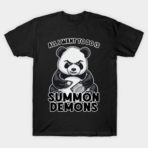 Summon Demons Evil Panda Bear Ouija Board Spiritualist T-Shirt by Grandeduc